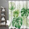 Tropical Leaf Turtleback Leaf Shower Curtain, Bathroom Decorative Shower Curtain, Waterproof Shower Curtain with Hooks