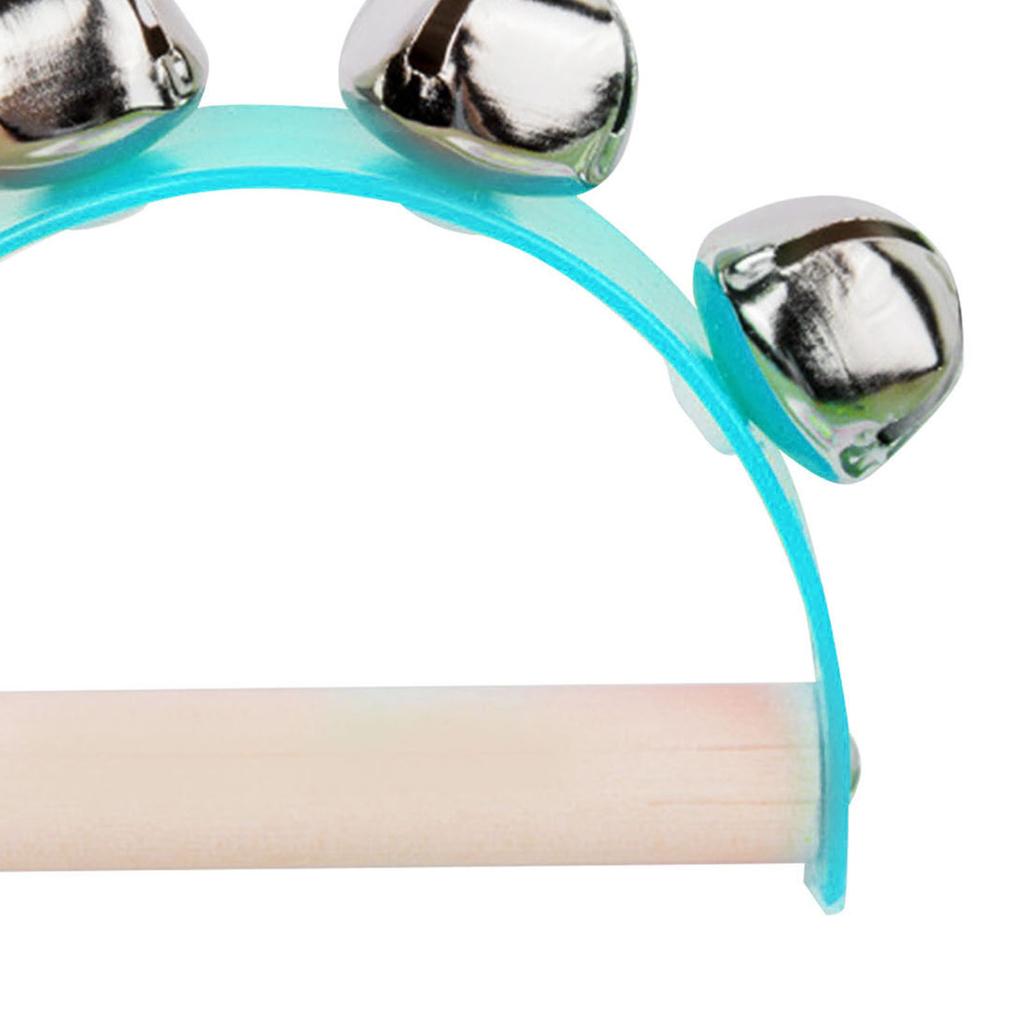 Jingle Bell Toy Handle Bells Wooden Ergonomic Design Bright Color Early Education Kids Musical Toy
