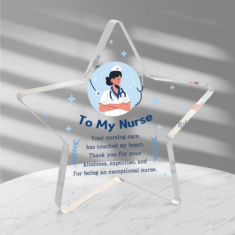 Nurse Star Acrylic Plaque - Appreciation Gift for National Nurses Day чистый