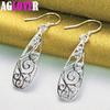 925 Sterling Silver Retro Geometric Drop Earring Jewelry