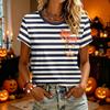 Women's Halloween Print Short Sleeve T-Shirt Casual Fashion Top