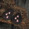 Pink Christmas Tree Pattern Leather Earrings for Women - Creative Letter Design