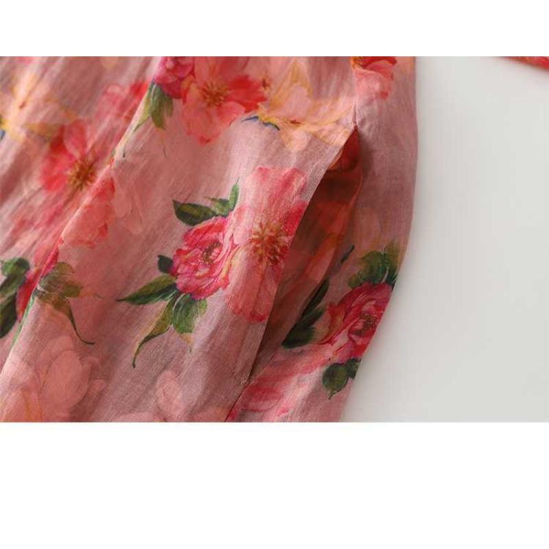 Personalized Diagonal Plate Button Printed Split Modified Dresses