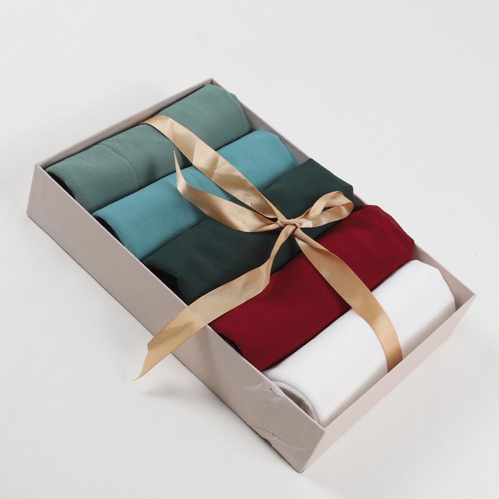 

Cotton Scarf Accessories Set With Solid Color For Fashionable Women красный