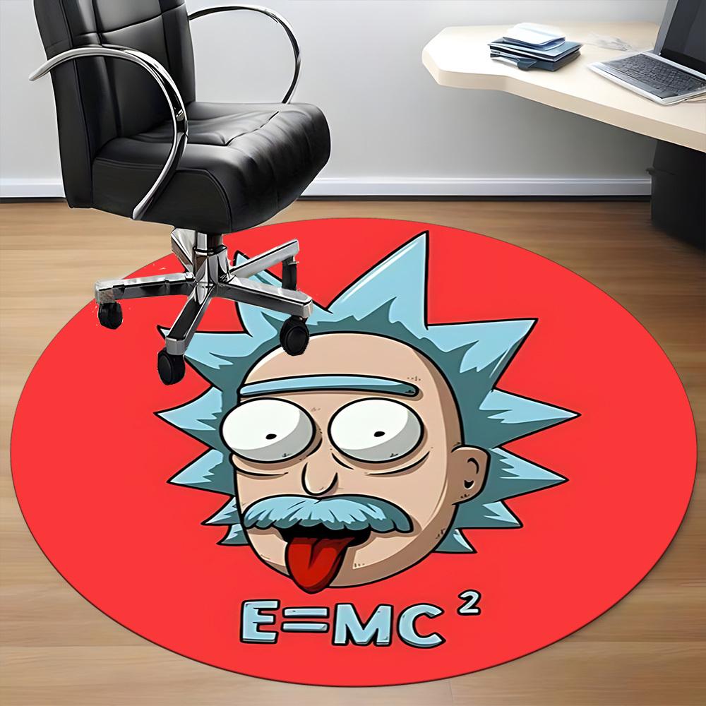 Rick and Morty Office Round Area Rug, Indoor Mat Suitable For Office,Bedroom Living Room Home Decor, Room Deco a0908166