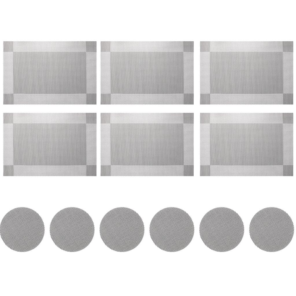 6Pcs Table Mat W/ Coaster Set Non-Slip Bowl Pad Washable PVC Heat-resistand Dining Table Placemats Modern Home Party Decoration