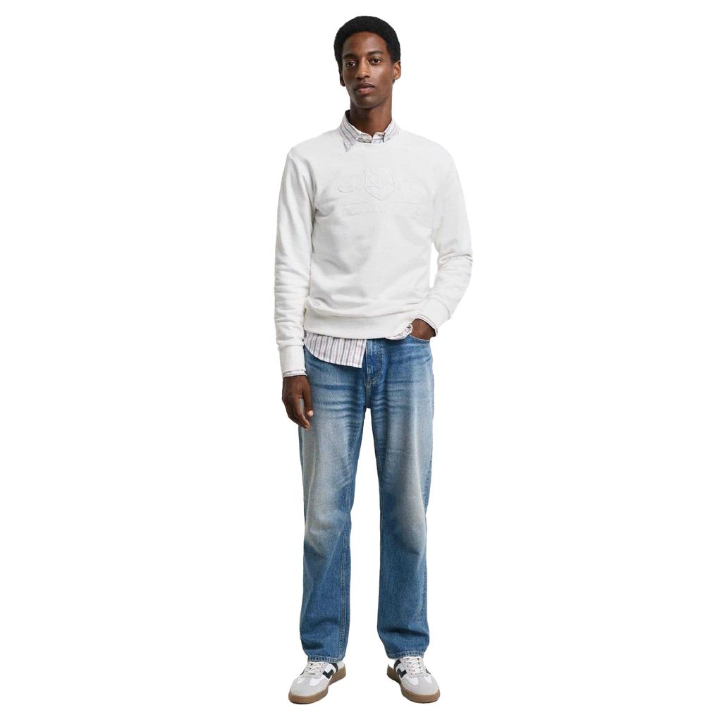 Gant Mens Tonal Logo Crew Neck Sweatshirt