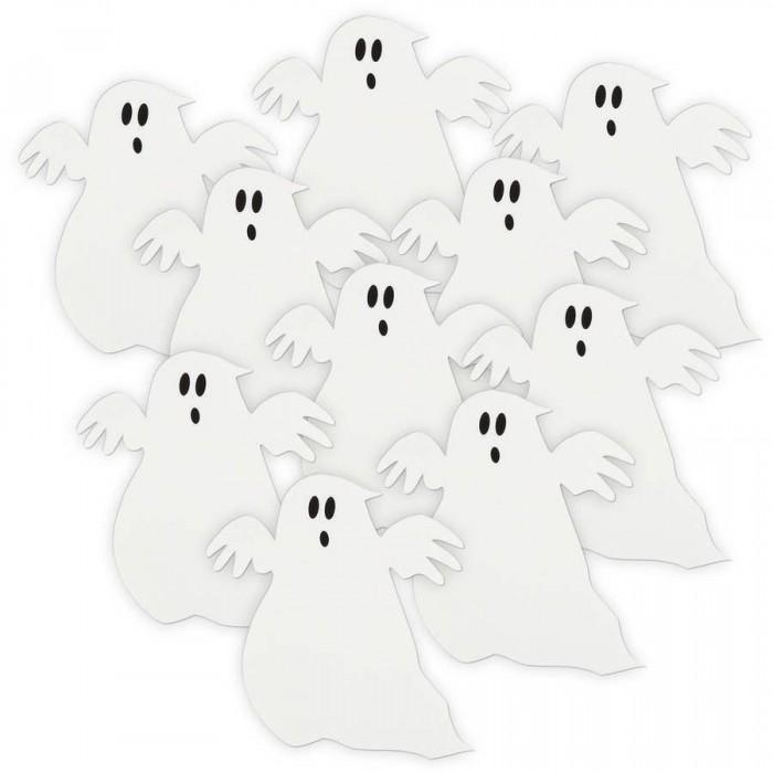 Unique Party Paper Ghost Halloween Decoration (Pack of 10)