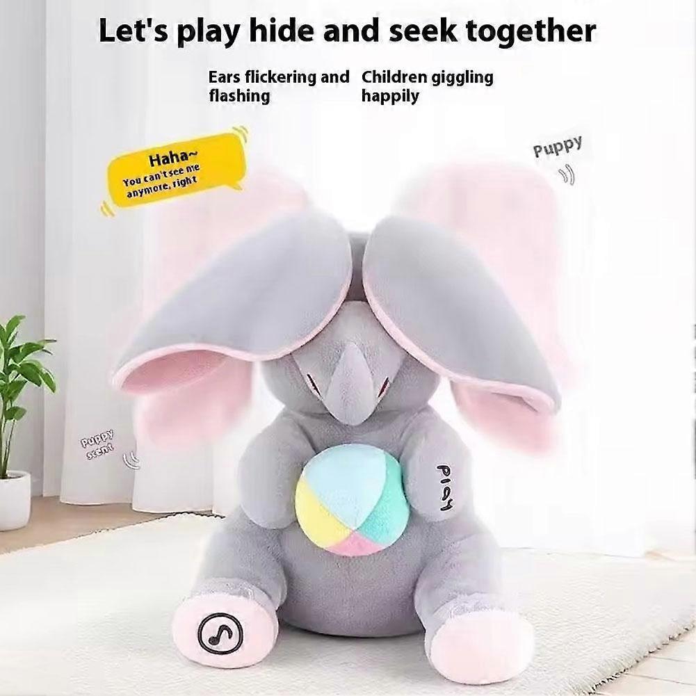 Hide And Seek Elephant Infant Toy Tummy Time Training Soothing Companion Plush Flapping Ear Little Elephant