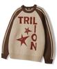 TRILLION Washable Raglan Hairy Graphic Track Knit_Beige