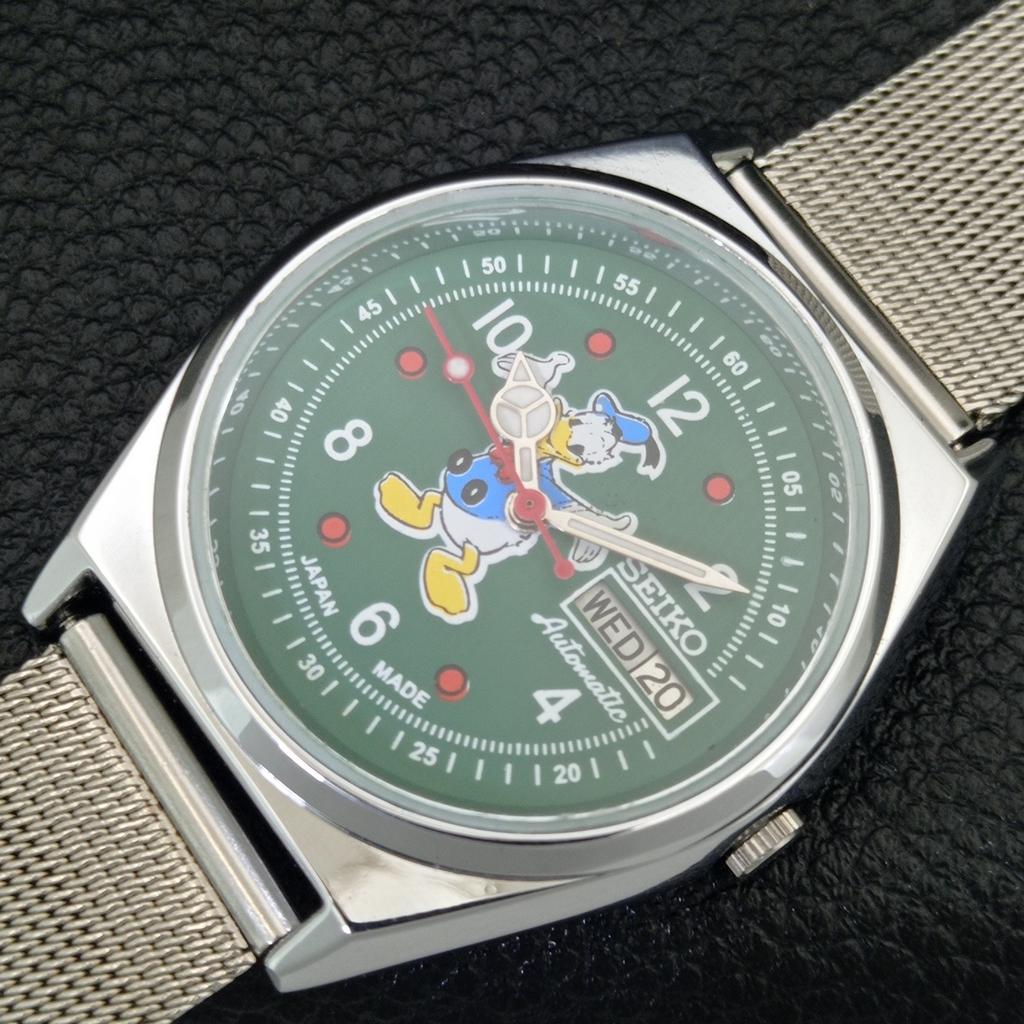 JAPAN VINTAGE REFURBISHED SEIKO AUTOMATIC 6309A MENS GREEN DIAL WATCH a442997-1