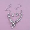 Rhinestone Clavicle Necklace & Earring Set for Brides - Korean Style, Simple & Versatile for Wedding or Evening Gown.
