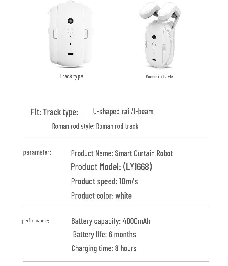 Graffiti Smart WiFi Curtain Controller with Voice and Remote Control - Free Track Installation Included