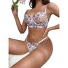 European and American Purple Floral Sexy Underwear Ultra-thin Bra Transparent Embroidery Set Underwear Sexy Gathering Underwear