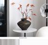 Wabi-sabi Style Retro Mottled Vase: Aged Flower Ornament for Entrance Hall or Living Room. Perfect for Dried Flowers.