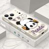 Lanyard Case For iPhone 17 Pro Max Cute Panda Print Soft TPU Silicone Phone Cover For iPhone 16 15 14 13 Pro Max 17E