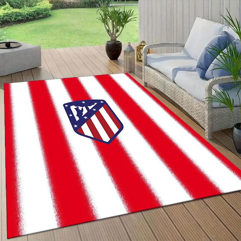 Club Atletico De Madrid2 Flannel Pattern Square Carpet,Area Rug,Carpet Rug for Living Room Bedroom Sofa Playroom Decor,Non-slip Floor Mat