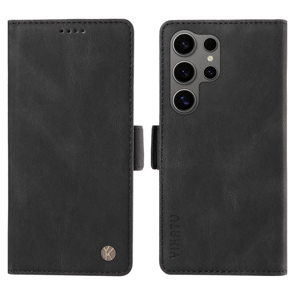 YIKATU YK-005 For Samsung Galaxy S25 Ultra Case PU Leather Wallet Phone Cover Skin Touch Feeling
