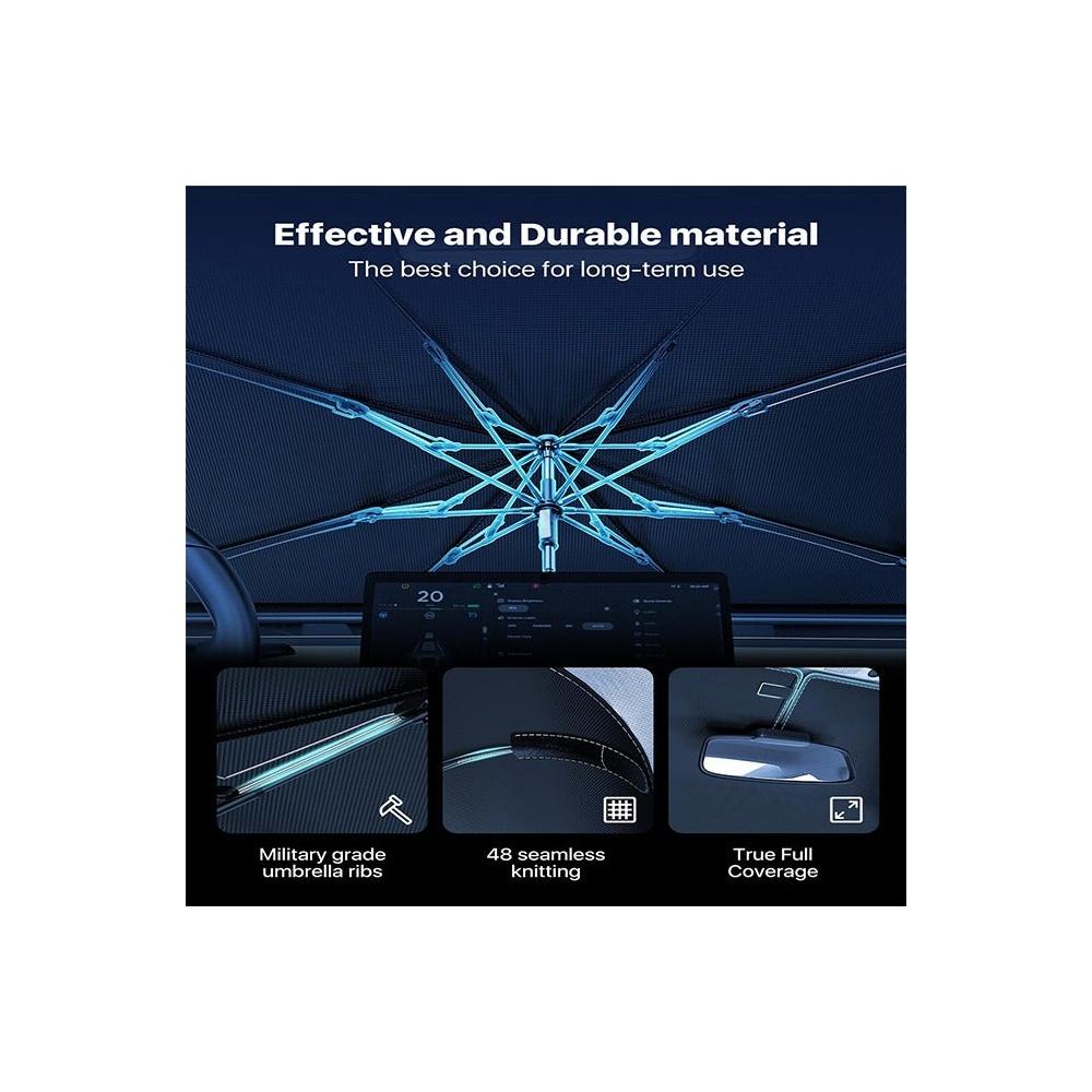 New upgrade Windshield Sun Shade Umbrella for Car - Collapsible sun umbrella with sun protection Protect Car from Sun Rays Heat Damage Keep Cool and