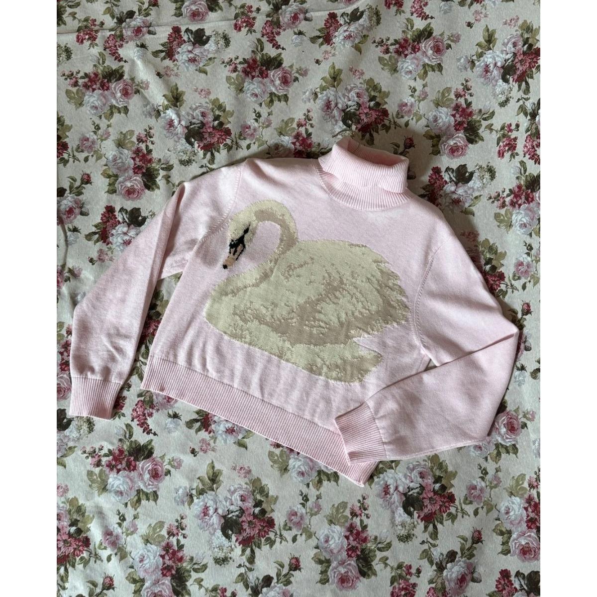 

Autumn Winter High Quality Y2k Vintage Fashionable High Street Elegant Harajuku Grunge Loose Pullover Turtleneck Knitted Sweater L рожевий