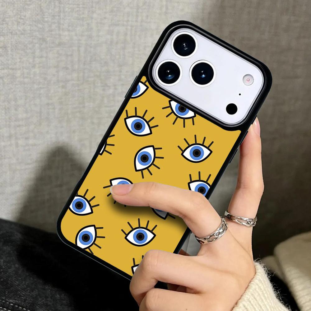 Capa Case for iPhone 17 Air 16 Pro Max 15 Plus 11 13 Mini 14 12 Back Phone Cover Eyeball Pattern