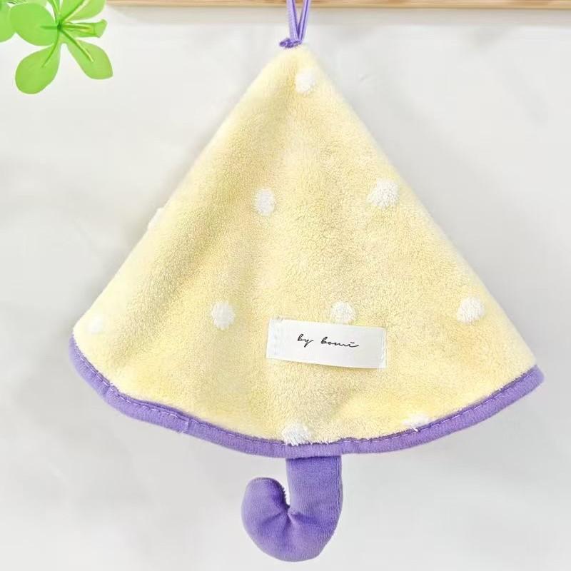 

Коралловый флис маленький зонтик полотенце для рук подвесного типа милый акцент утолщенное вафельное полотенце для ванной комнаты водопоглощающее быстросохнущее полотенце для рук 40*40cm жёлтый