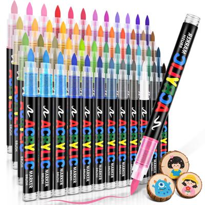 Acrylic Marker 48 Direct Ink Acrylic Paint Waterproof Acrylic Paint Pens for and Pens, Colors, Type, Water-Based Pens, Water-Based Markers, Glass,