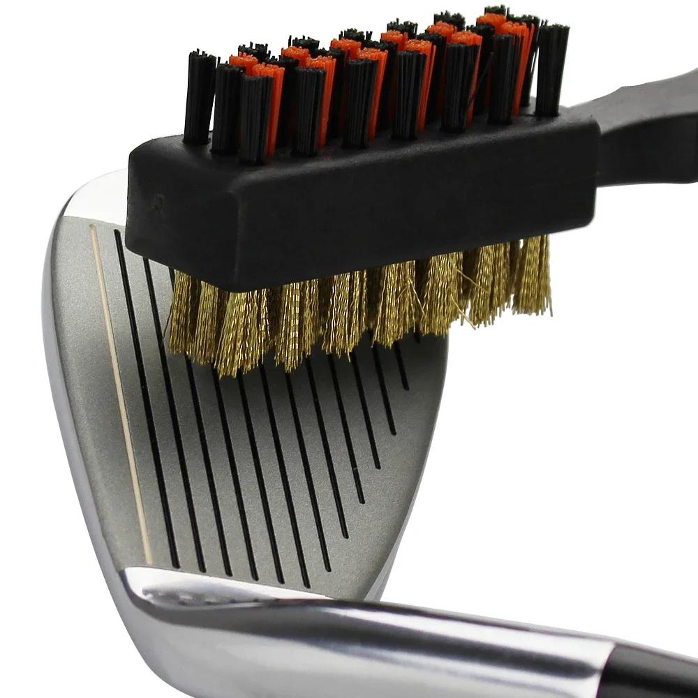 Golfschlägerbürste Rillenreiniger Beidseitige Werkzeuge Tragbar Metall Leicht Nylon Zubehör für Eisenbälle Schuhe Neues Geschenk