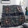 1Pc Western Texas Print Flannel Blanket, High Quality Comfortable for All Seasons, Home Decor, Warmth and Comfort, Perfect for Christmas Gifts
