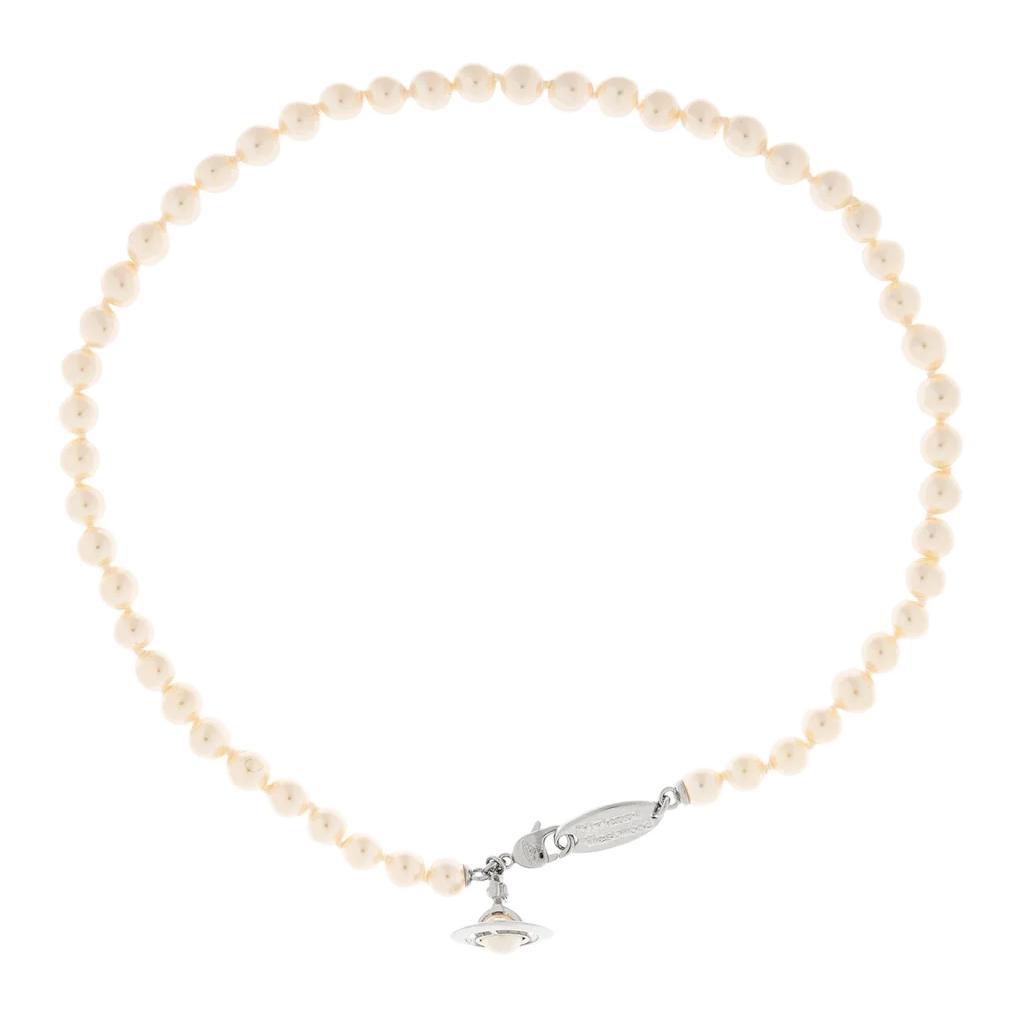 Vivienne Westwood Unique Logo Design Brass Necklace Women necklace Beige 6301013E-02P113 F,Beige
