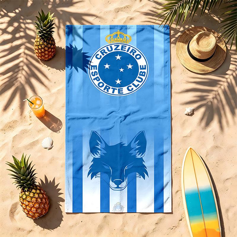 Cruzeiro Esporte Clube (19) Theme Beach Towel Sand Resistant Soft And Comfortable Suitable For The Pool Camping Yoga And Diving A Travel Essential