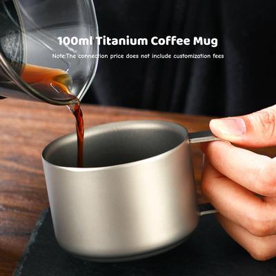 Titanium Coffee Mug With Handle Double-layer Heat Insulation  Anti-scalding Outdoor Camping Cup Party Gift Mini Cup Customizable