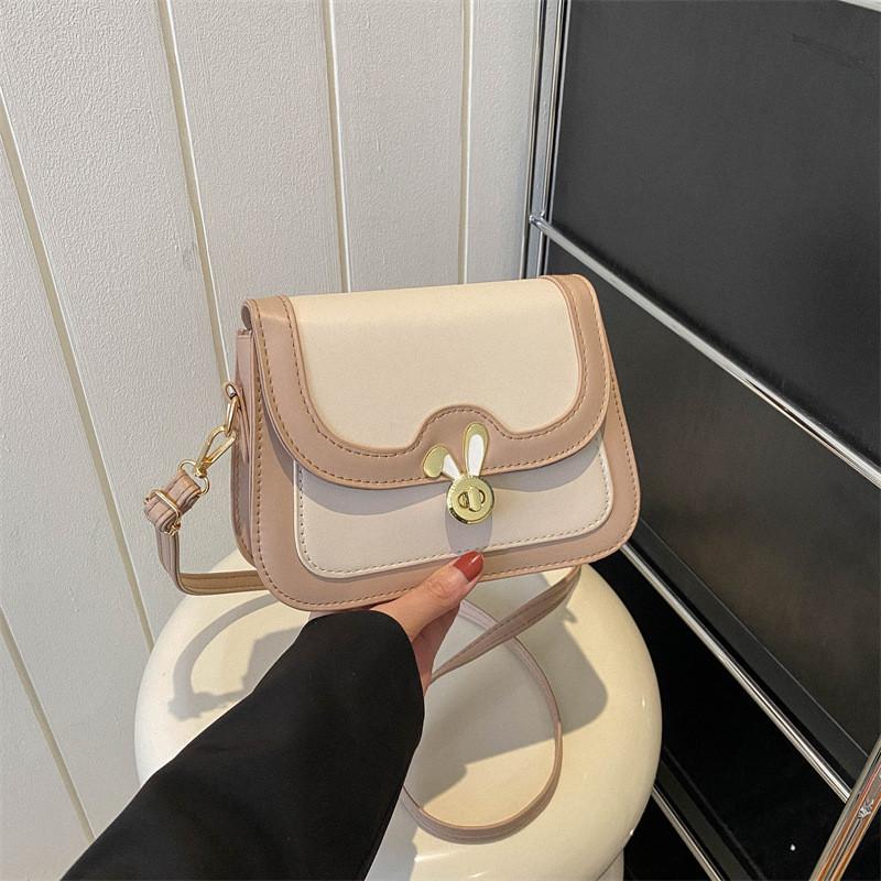 Street Style Small Square Pu Shoulder Bag With Lock Closure For Daily Casual Use