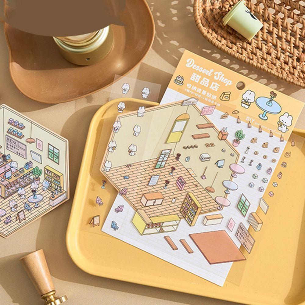 Decorative Visual Stacking Sticker DIY Landscape Notebook Sticker Miniature Scene 3D Stickers