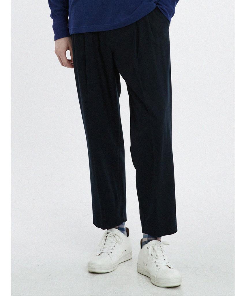 CUSTOMUS All-E Band Double Pleated Slim Fit Pants Cxs24Wwpta19 Nav