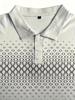 Summer Men's Slimming Diamond Pattern Printed Short-Sleeved Polo Shirt Simple Shirt Breathable and Comfortable Men's Clothing