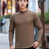 Autumn and Winter New Men's Middle Collar Letter Embroidered Inner Long Sleeve Base Shirt