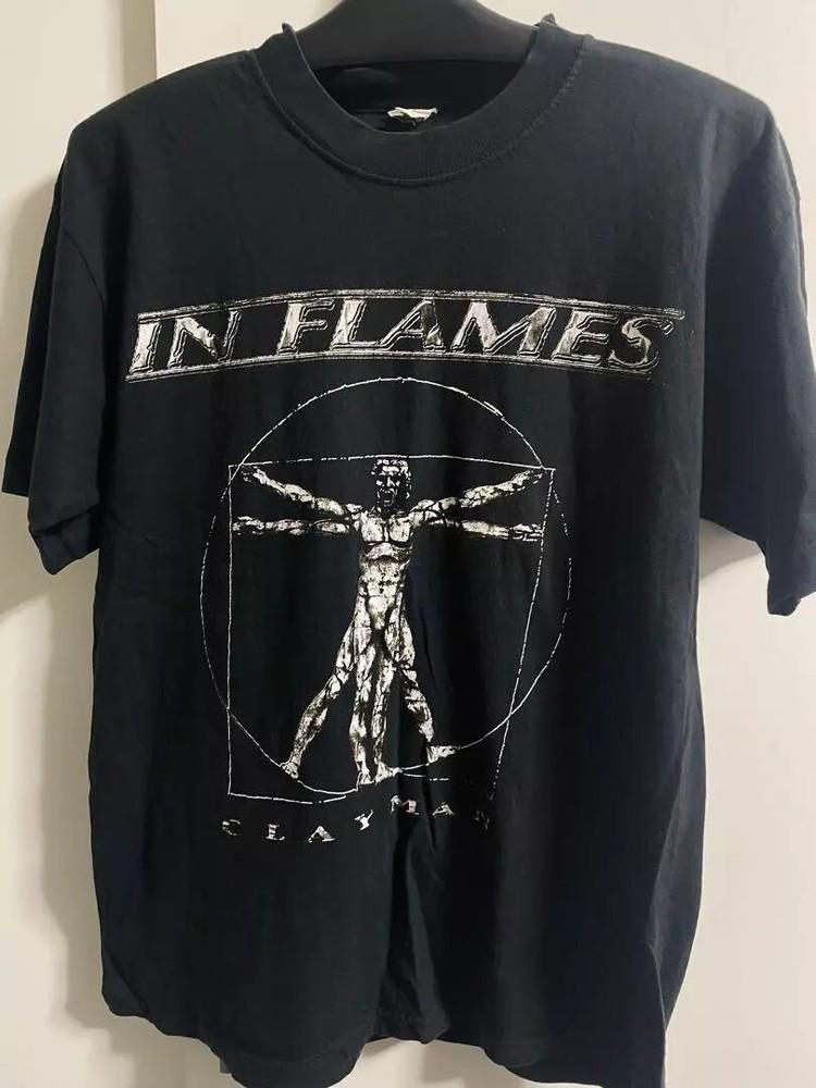 

In Flames Clay Man Rare Design Black Cotton T shirt Unisex Remake S5XL Unisex T-Shirt L