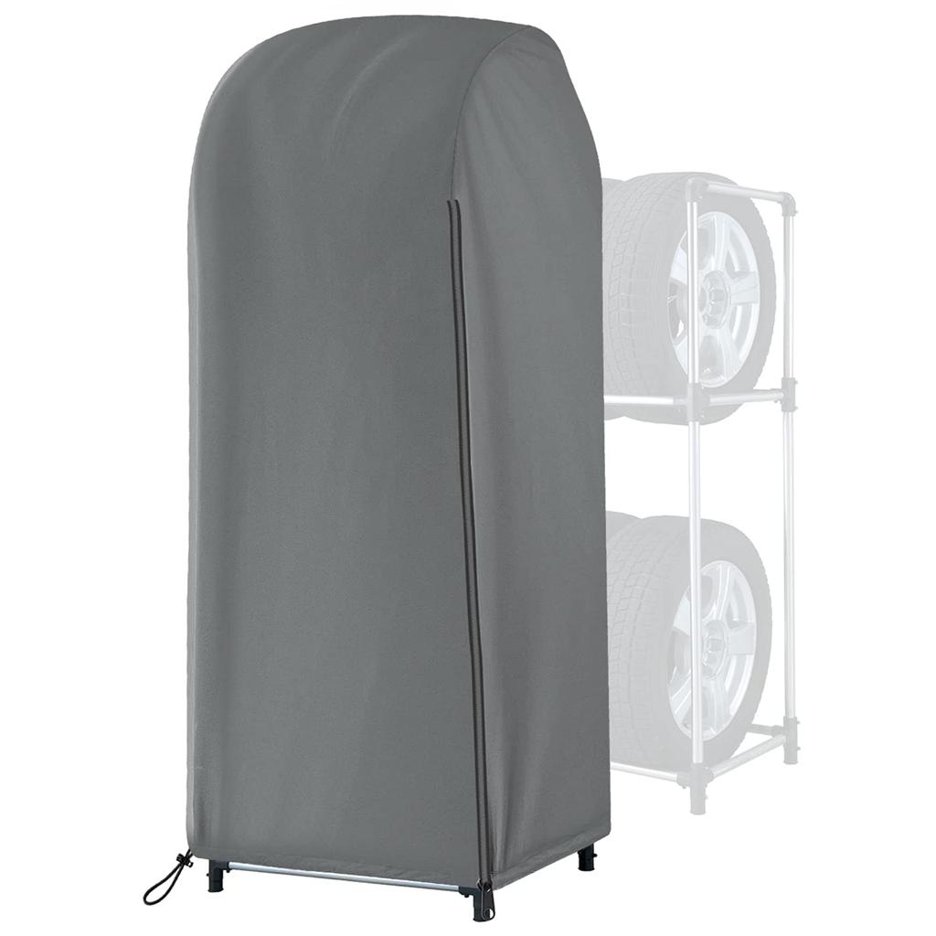Tire Rack Extra Holds 4 for Standard Cars W X 85cm D X 160cm Mr.You Cover, Zippered, Thick, Tires, Gray, (73cm H)
