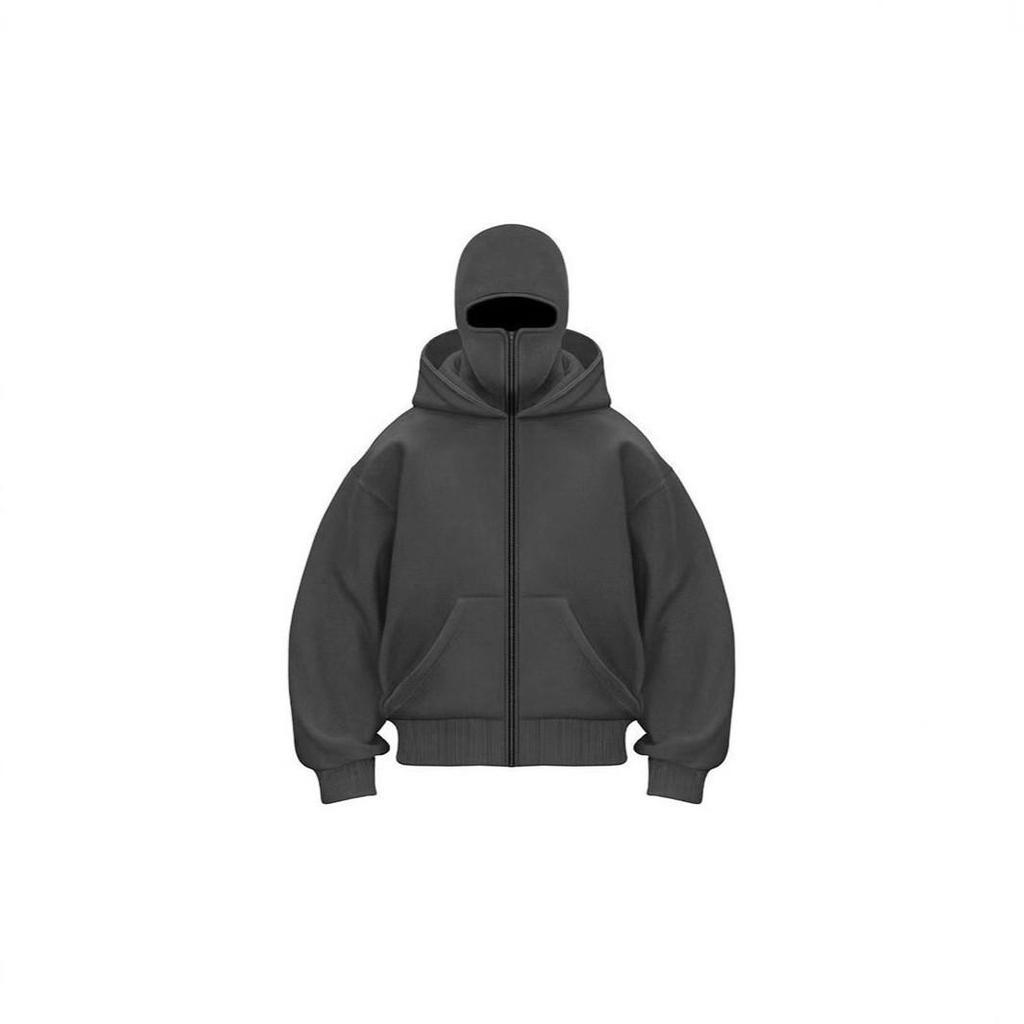 Unisex European Plus Size Double Hood Zippered Sweatshirt Jacket for Autumn/Winter