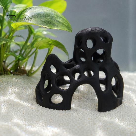 Juvenile Fish Cave 3D Printed Aquarium Shrimp Cave, Hollow Out Tank Shelter, Natural Underwater Landscape Safe Hideout for Hiding, Resting,