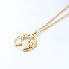 Cross-border Hot Selling World Map Travel Necklace Fashion Stainless Steel Jewelry Hollow Earth Pendant Women's Bamboo Sporty