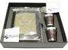 Praxia CCCP Former Soviet Style Outdoor Camping Flask, 8 oz (220 ml) [Includes Logo Pouch, Funnel, and Two Glasses]