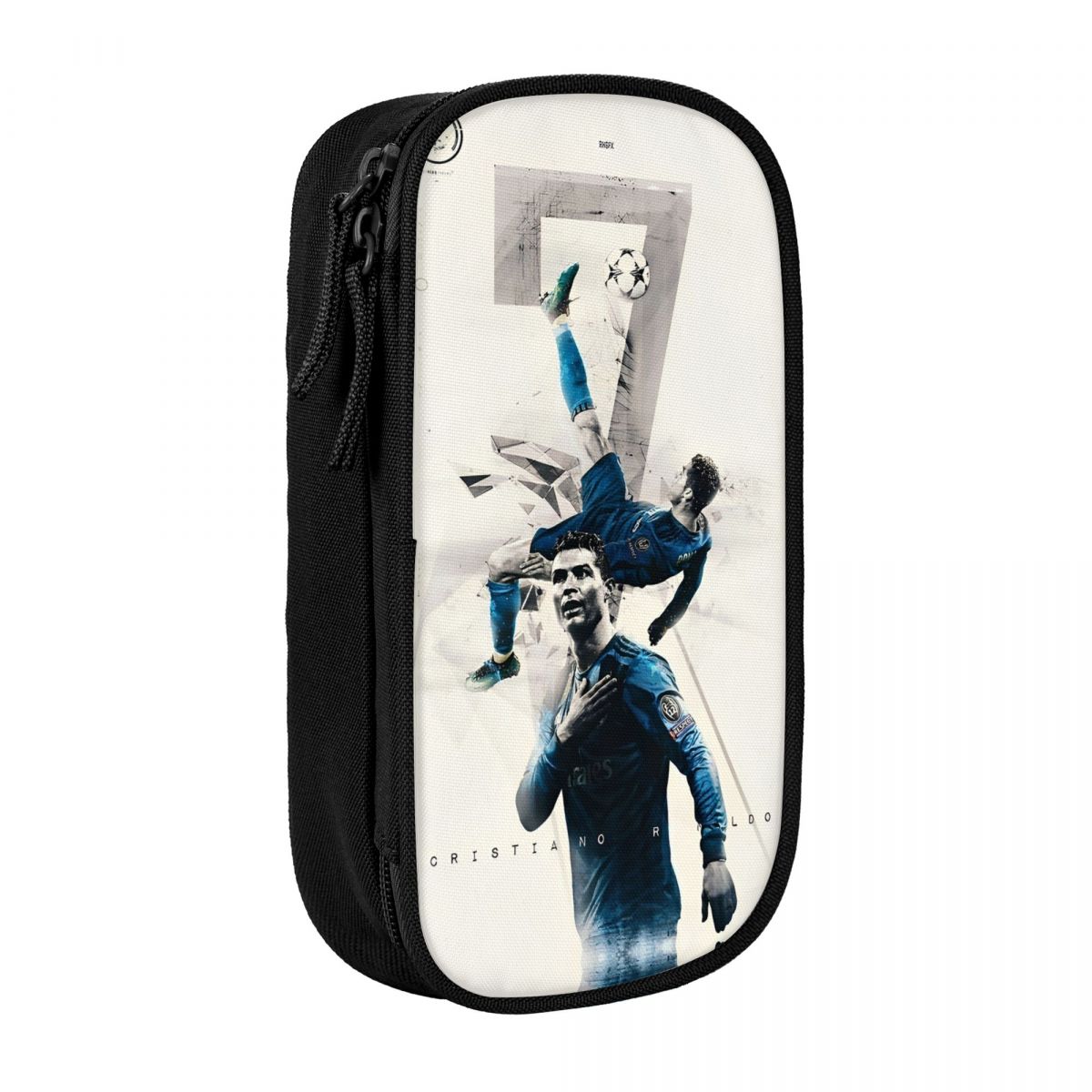 Cr7 Voetbal Pennenbakje Voor Ronaldo's Fans Dubbele Laag Grote Capaciteit Voor School Voetbal Liefhebber Etui Schrijfwaren Cadeau (as the picture,Large)