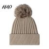 Elastic Slouchy Caps Winter Knitted Hat for Women, Cold Weather Fleece Lined with Pom Stylish Accessories Women Pom, Chunky Snow Hat, Soft Ribbed Knit
