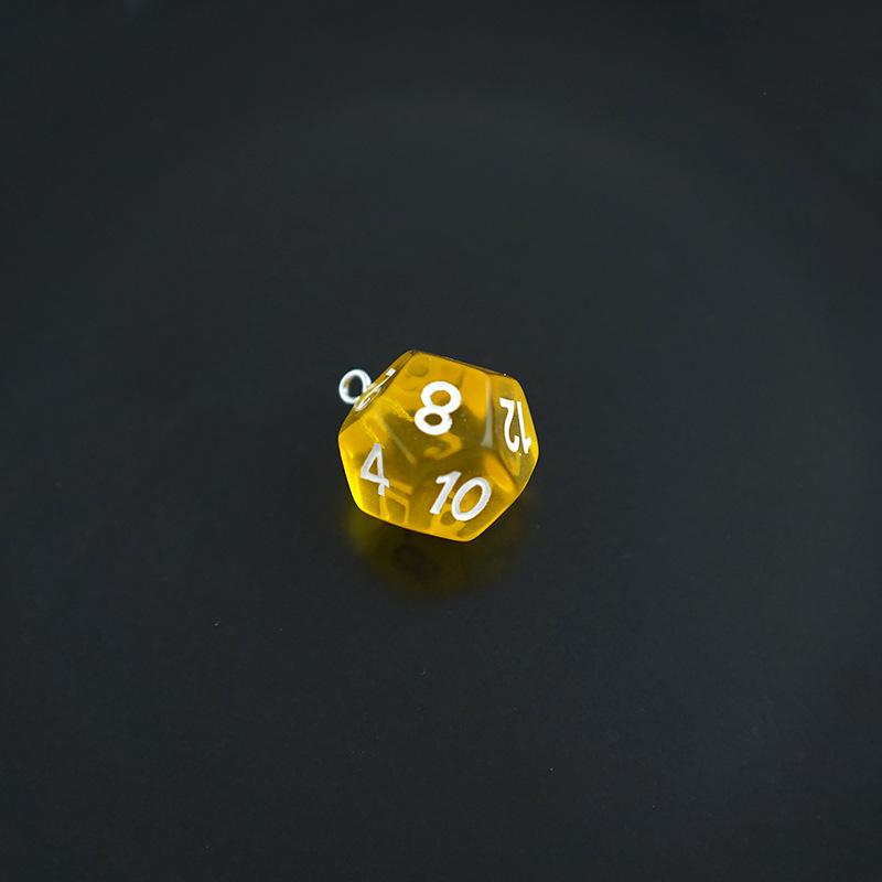 Acrylic 12-Sided Colorful Polyhedral Dice Keychain Ornament