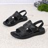 Sommer neue Herren-Zwei-Trage-Ledersandalen atmungsaktiv rutschfest verschleißfest Strandschuhe Outdoor Freizeit Herrenschuhe