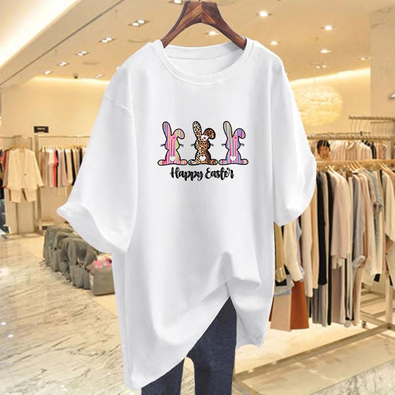 

Cartoon printed t-shirt women s summer casual top short sleeve loose new S