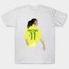 Men Black Print T-shirt Ronaldinho - Brazil Legend No-Cut Transfer Paper Print Cotton Tshirt