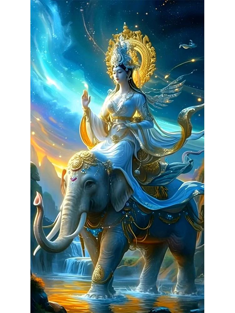 Religious Diamond Painting 5DDIY Cross Embroidered Buddha Statue Elephant Full Round Square Diamond Mosaic Home Decoration